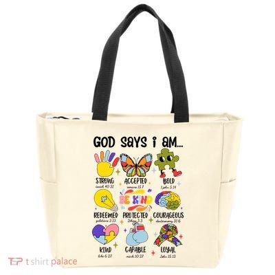 God Says I Am.. Christian Inspiration Retro Natural Infant Zip Tote Bag