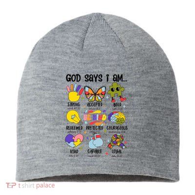 God Says I Am.. Christian Inspiration Retro Natural Infant Sustainable Beanie