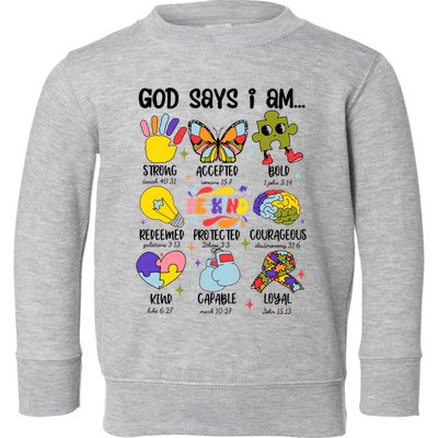 God Says I Am.. Christian Inspiration Retro Natural Infant Toddler Sweatshirt