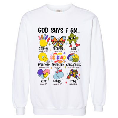 God Says I Am.. Christian Inspiration Retro Natural Infant Garment-Dyed Sweatshirt