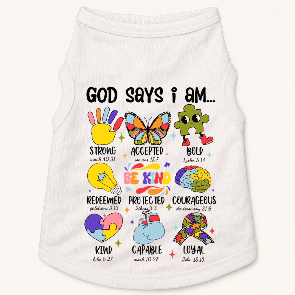 God Says I Am.. Christian Inspiration Retro Natural Infant Doggie Tank
