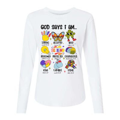 God Says I Am.. Christian Inspiration Retro Natural Infant Womens Cotton Relaxed Long Sleeve T-Shirt