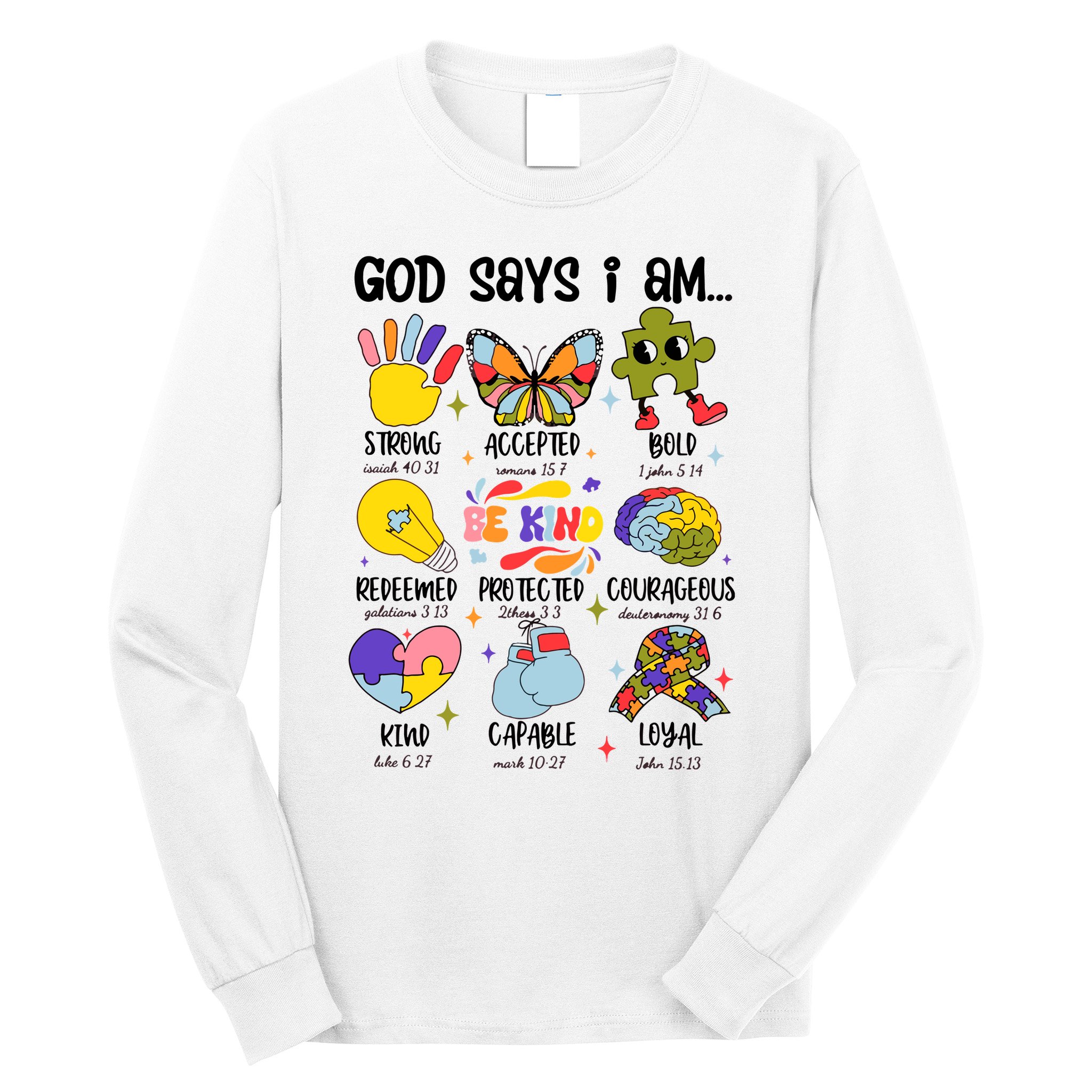 God Says I Am.. Christian Inspiration Retro Natural Infant Long Sleeve Shirt