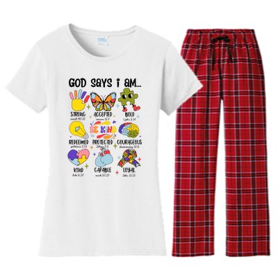 God Says I Am.. Christian Inspiration Retro Natural Infant Women's Flannel Pajama Set