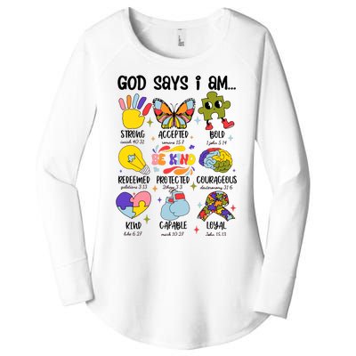 God Says I Am.. Christian Inspiration Retro Natural Infant Women's Perfect Tri Tunic Long Sleeve Shirt