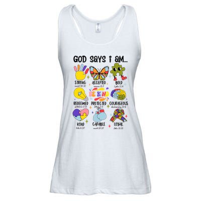 God Says I Am.. Christian Inspiration Retro Natural Infant Ladies Essential Flowy Tank