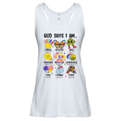 God Says I Am.. Christian Inspiration Retro Natural Infant Ladies Essential Flowy Tank