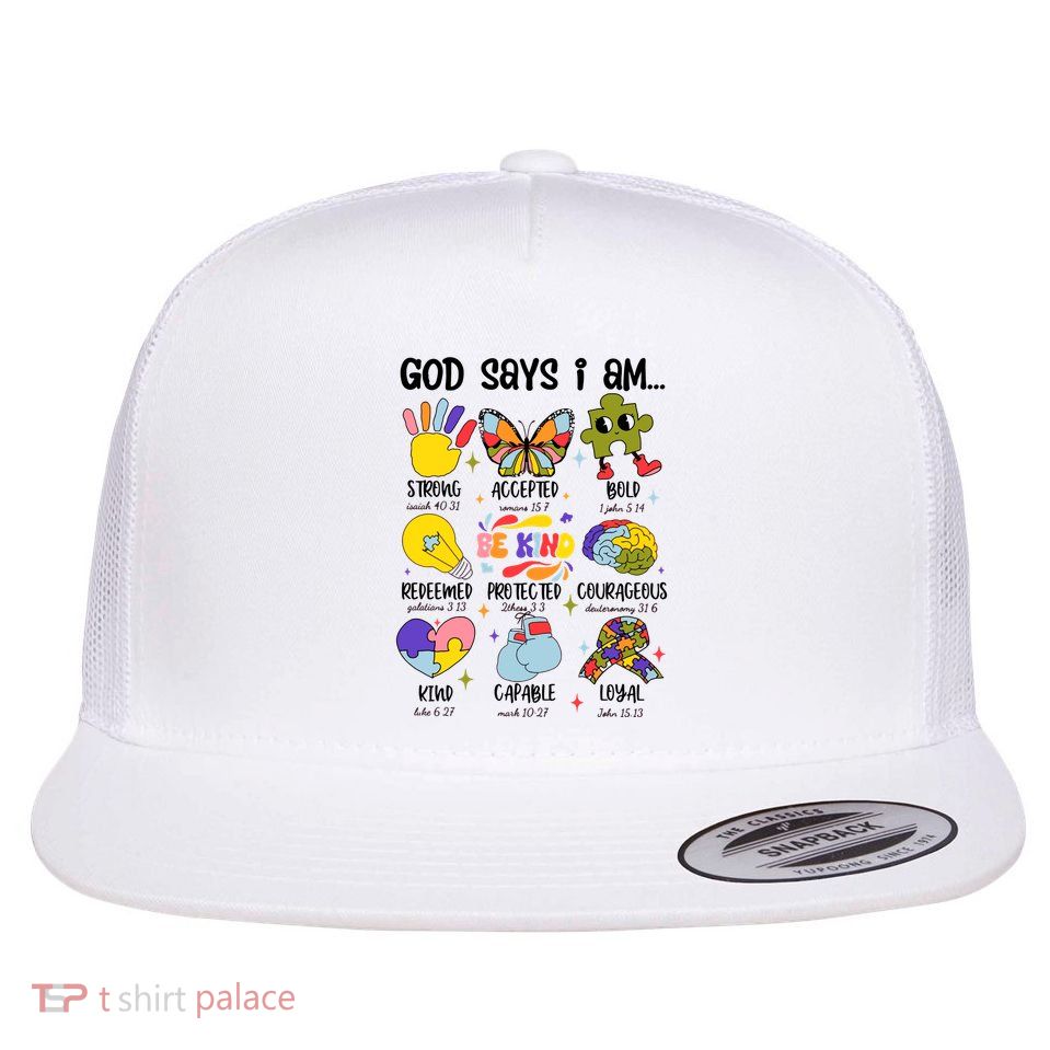 God Says I Am.. Christian Inspiration Retro Natural Infant Flatbill Hat