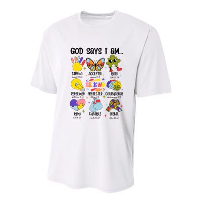 God Says I Am.. Christian Inspiration Retro Natural Infant Youth Performance Sprint T-Shirt