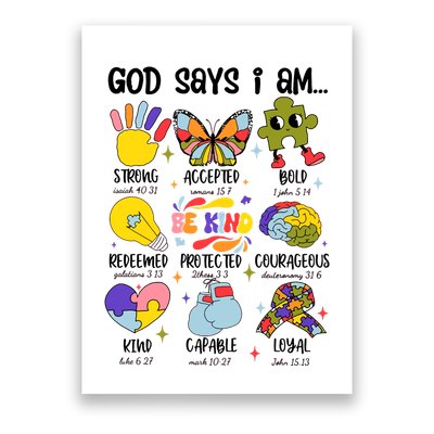 God Says I Am.. Christian Inspiration Retro Natural Infant Poster