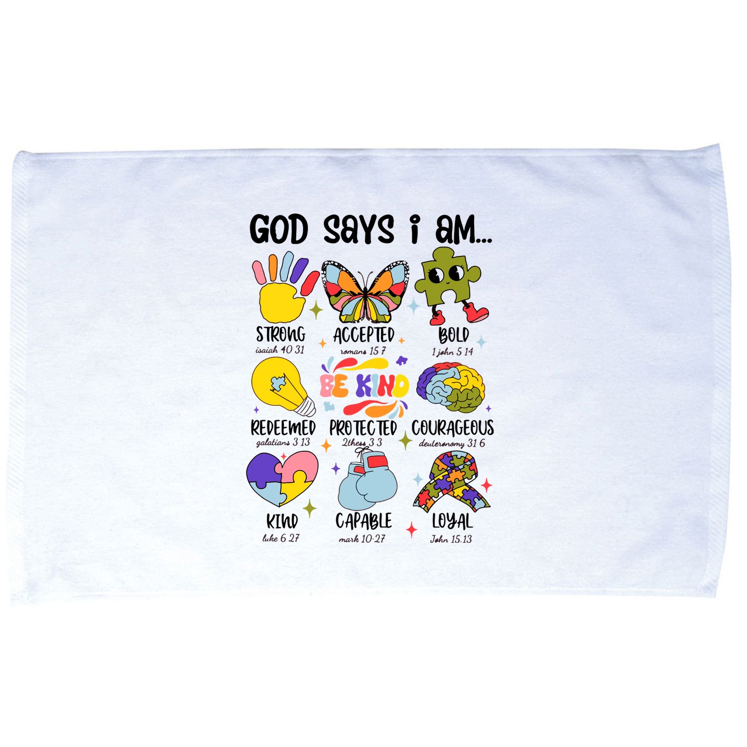God Says I Am.. Christian Inspiration Retro Natural Infant Microfiber Hand Towel