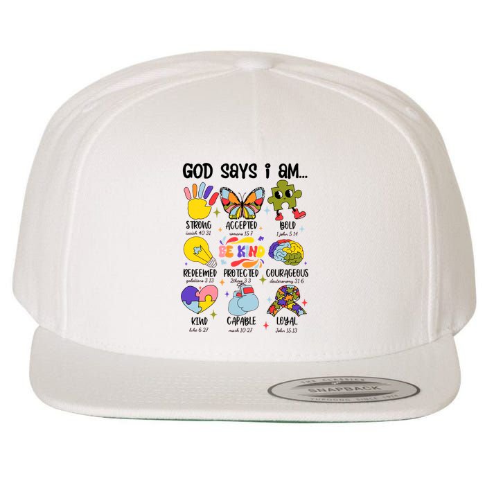 God Says I Am.. Christian Inspiration Retro Natural Infant Wool Snapback Cap