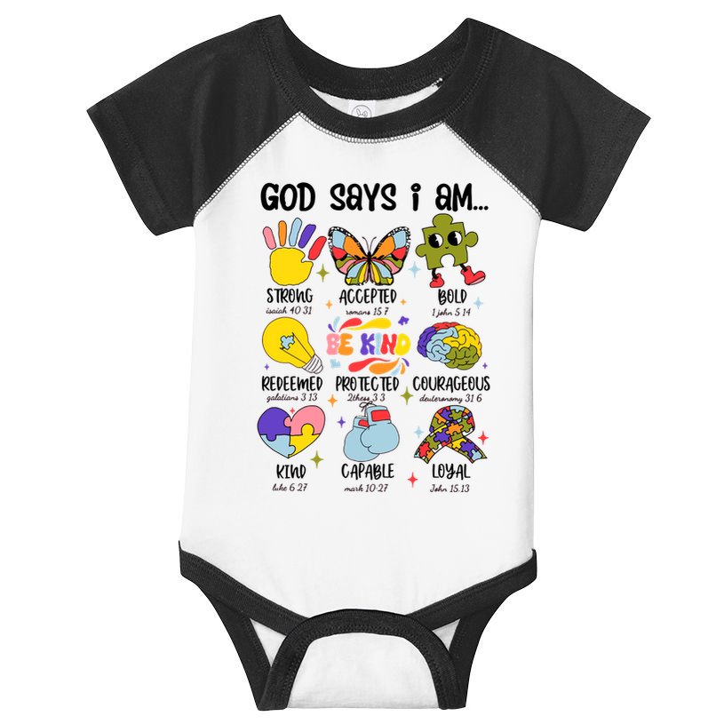 God Says I Am.. Christian Inspiration Retro Natural Infant Infant Baby Jersey Bodysuit