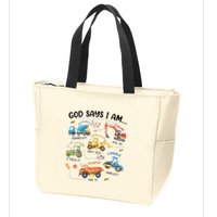God Says I Am Construction Bible Verse Truck Zip Tote Bag