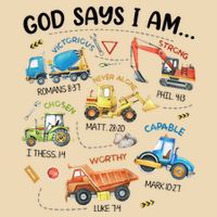 God Says I Am Construction Bible Verse Truck Zip Tote Bag
