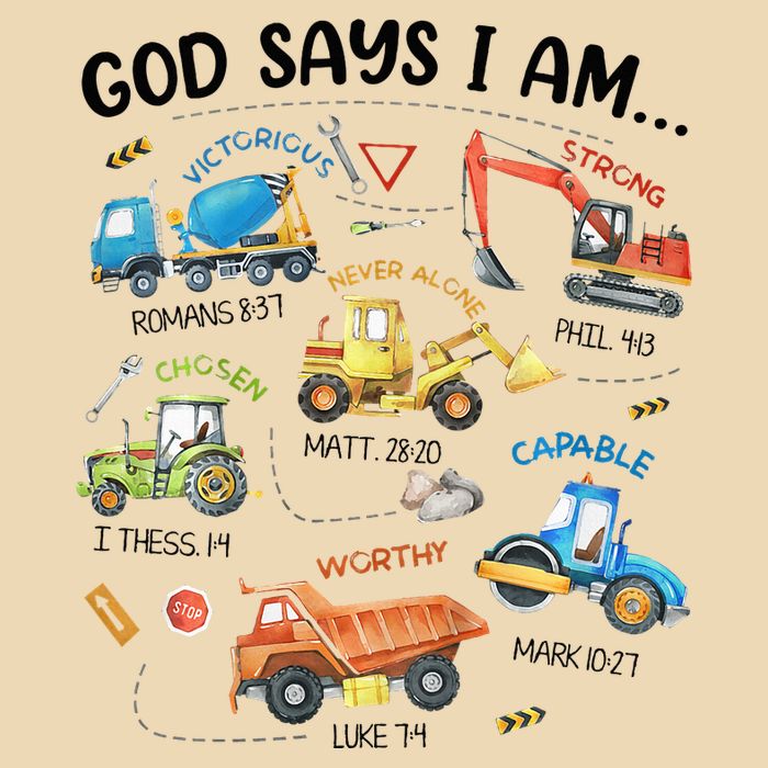 God Says I Am Construction Bible Verse Truck Zip Tote Bag