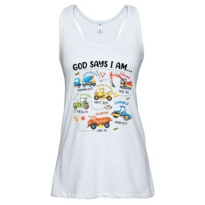 God Says I Am Construction Bible Verse Truck Ladies Essential Flowy Tank