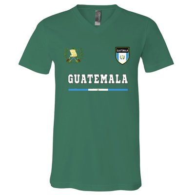 Guatemala Sportsoccer Jersey Flag Football V-Neck T-Shirt