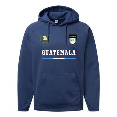 Guatemala Sportsoccer Jersey Flag Football Performance Fleece Hoodie