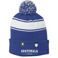 Guatemala Sportsoccer Jersey Flag Football Stripe Pom Pom Beanie