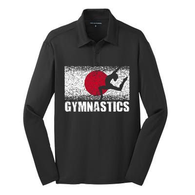 Gymnastics Sport Japan Flag Japanese Acrobatic Gymnast Silk Touch Performance Long Sleeve Polo