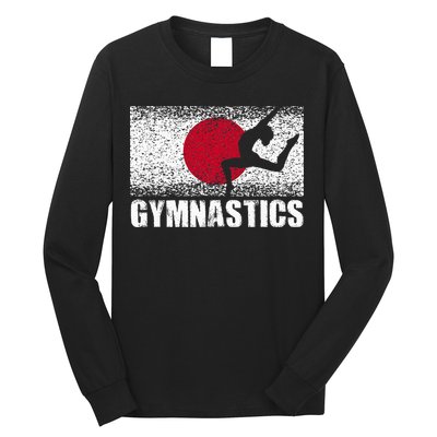 Gymnastics Sport Japan Flag Japanese Acrobatic Gymnast Long Sleeve Shirt
