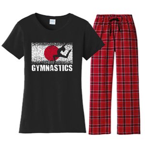 Gymnastics Sport Japan Flag Japanese Acrobatic Gymnast Women's Flannel Pajama Set