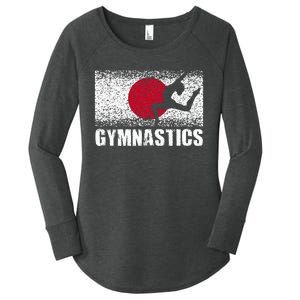 Gymnastics Sport Japan Flag Japanese Acrobatic Gymnast Women's Perfect Tri Tunic Long Sleeve Shirt