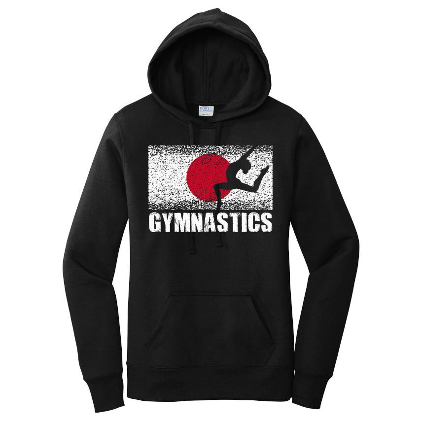 Gymnastics Sport Japan Flag Japanese Acrobatic Gymnast Women's Pullover Hoodie