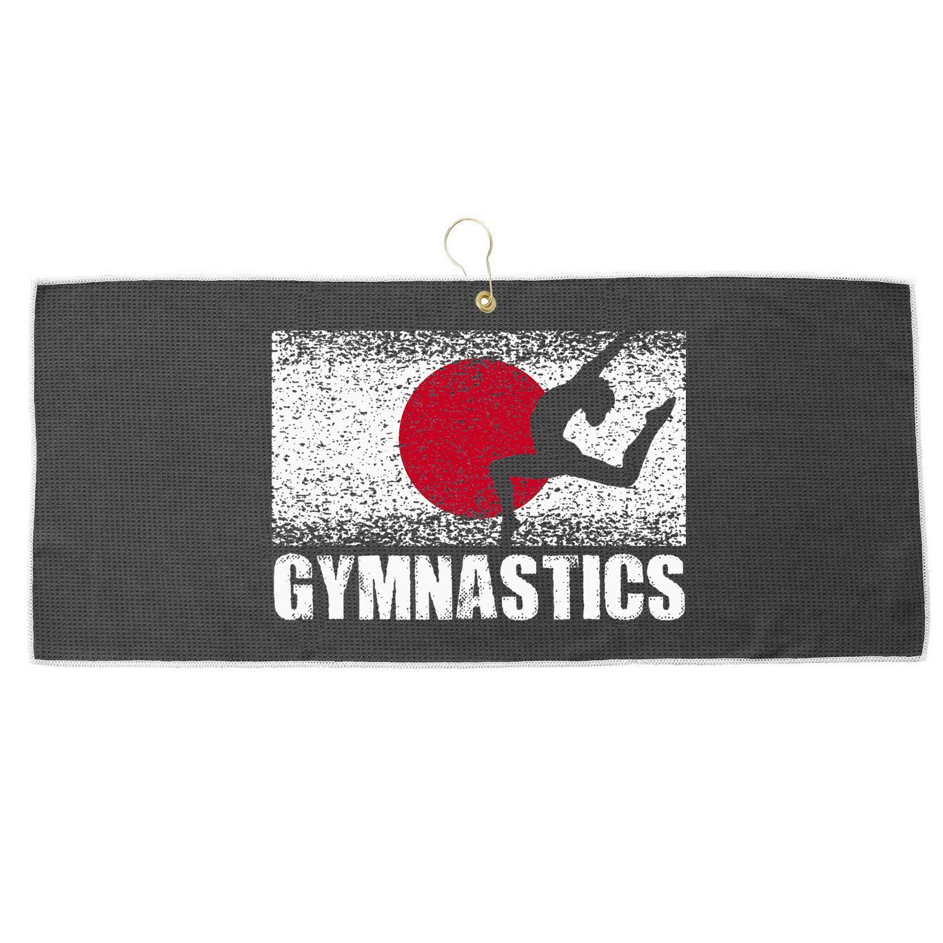 Gymnastics Sport Japan Flag Japanese Acrobatic Gymnast Large Microfiber Waffle Golf Towel