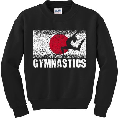 Gymnastics Sport Japan Flag Japanese Acrobatic Gymnast Kids Sweatshirt