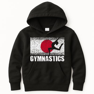 Gymnastics Sport Japan Flag Japanese Acrobatic Gymnast Kids Hoodie