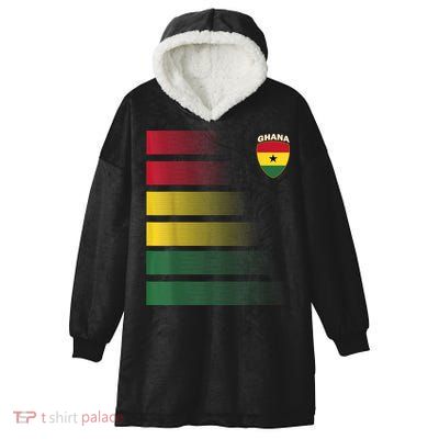 Ghanian Soccer Jersey Ghana Football Ghana Flag Hooded Wearable Blanket