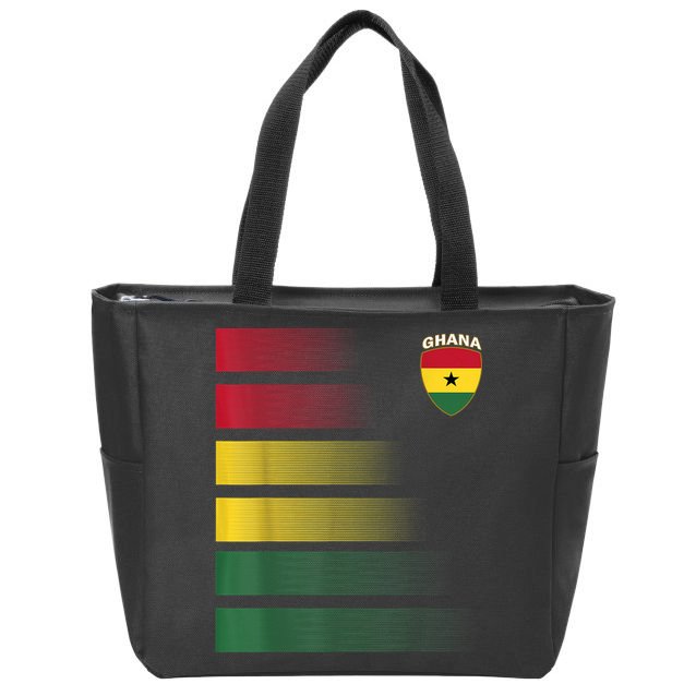 Ghanian Soccer Jersey Ghana Football Ghana Flag Zip Tote Bag