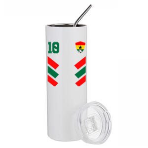 Ghana Soccer Jersey Ghanaian Football Shirt Flag Stainless Steel Tumbler