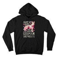 German Shepherd Just A Who Loves Dog Flower Floral Hoodie