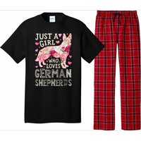 German Shepherd Just A Who Loves Dog Flower Floral Pajama Set