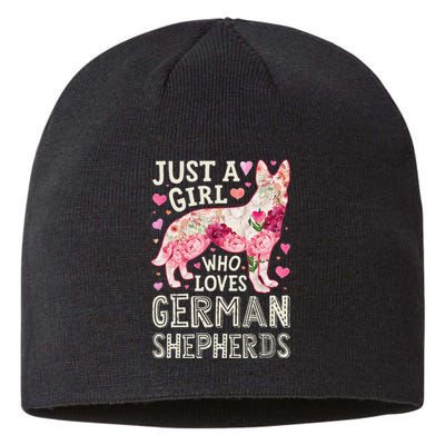 German Shepherd Just A Who Loves Dog Flower Floral Sustainable Beanie