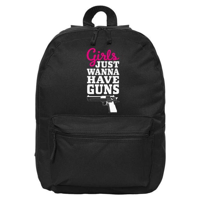 Gun Saying Just Wanna Have Guns 16 in Basic Backpack