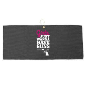 Gun Saying Just Wanna Have Guns Large Microfiber Waffle Golf Towel