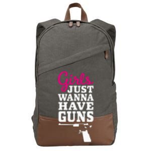 Gun Saying Just Wanna Have Guns Cotton Canvas Backpack