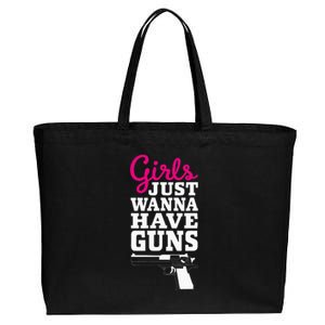 Gun Saying Just Wanna Have Guns Cotton Canvas Jumbo Tote