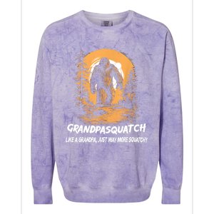 Grandpa Squatch Like A Grandpa Just Way More Squatchy Colorblast Crewneck Sweatshirt