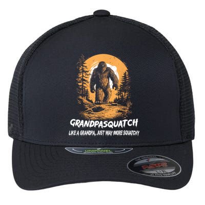 Grandpa Squatch Like A Grandpa Just Way More Squatchy Flexfit Unipanel Trucker Cap