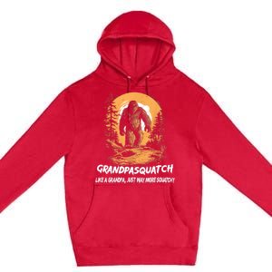 Grandpa Squatch Like A Grandpa Just Way More Squatchy Premium Pullover Hoodie