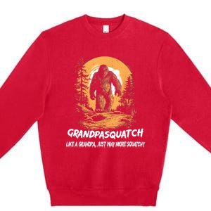 Grandpa Squatch Like A Grandpa Just Way More Squatchy Premium Crewneck Sweatshirt