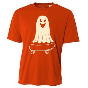 Ghost Skateboard Lazy Halloween Costume Funny Skateboarding Meaningful Gift Cooling Performance Crew T-Shirt