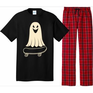 Ghost Skateboard Lazy Halloween Costume Funny Skateboarding Meaningful Gift Pajama Set