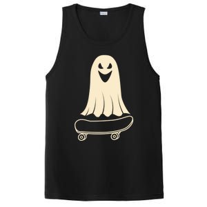 Ghost Skateboard Lazy Halloween Costume Funny Skateboarding Meaningful Gift PosiCharge Competitor Tank