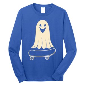 Ghost Skateboard Lazy Halloween Costume Funny Skateboarding Meaningful Gift Long Sleeve Shirt